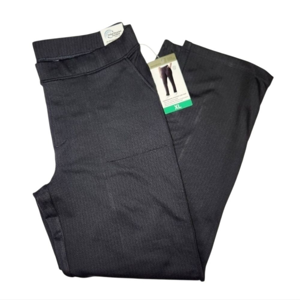 NWT Mondetta Gray Straight Leg Pants with Elastic Waistband Size XL Side Pockets - Picture 2 of 11